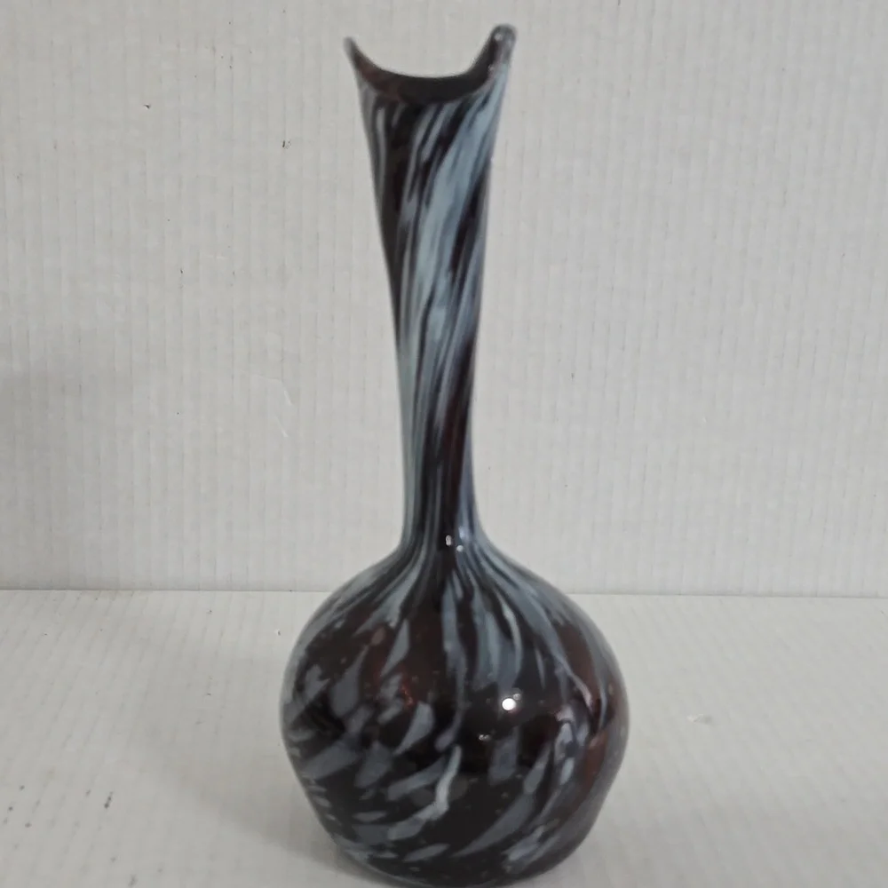 Hand Blown Swirled Glass Vase